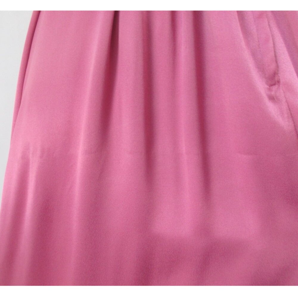 Vintage 70s Pink Satin Party Dress Gown S - Picture 6 of 7